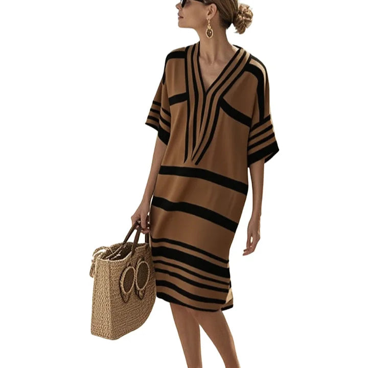 Allison™ | Robe Fluide Rayée