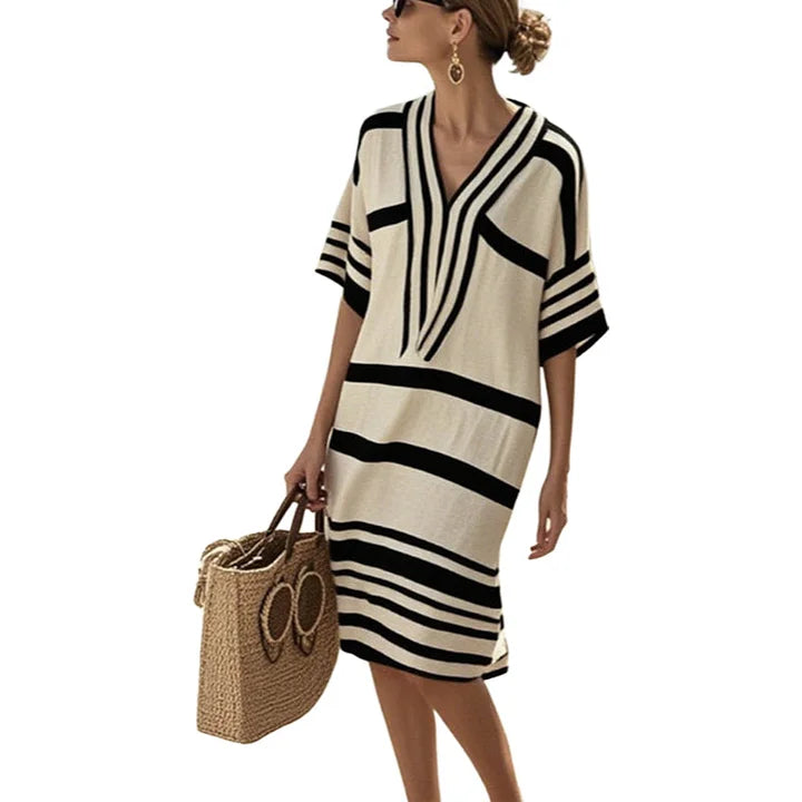 Allison™ | Robe Fluide Rayée