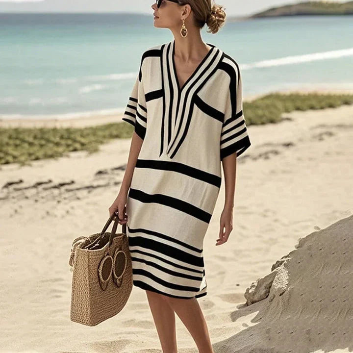 Allison™ | Robe Fluide Rayée