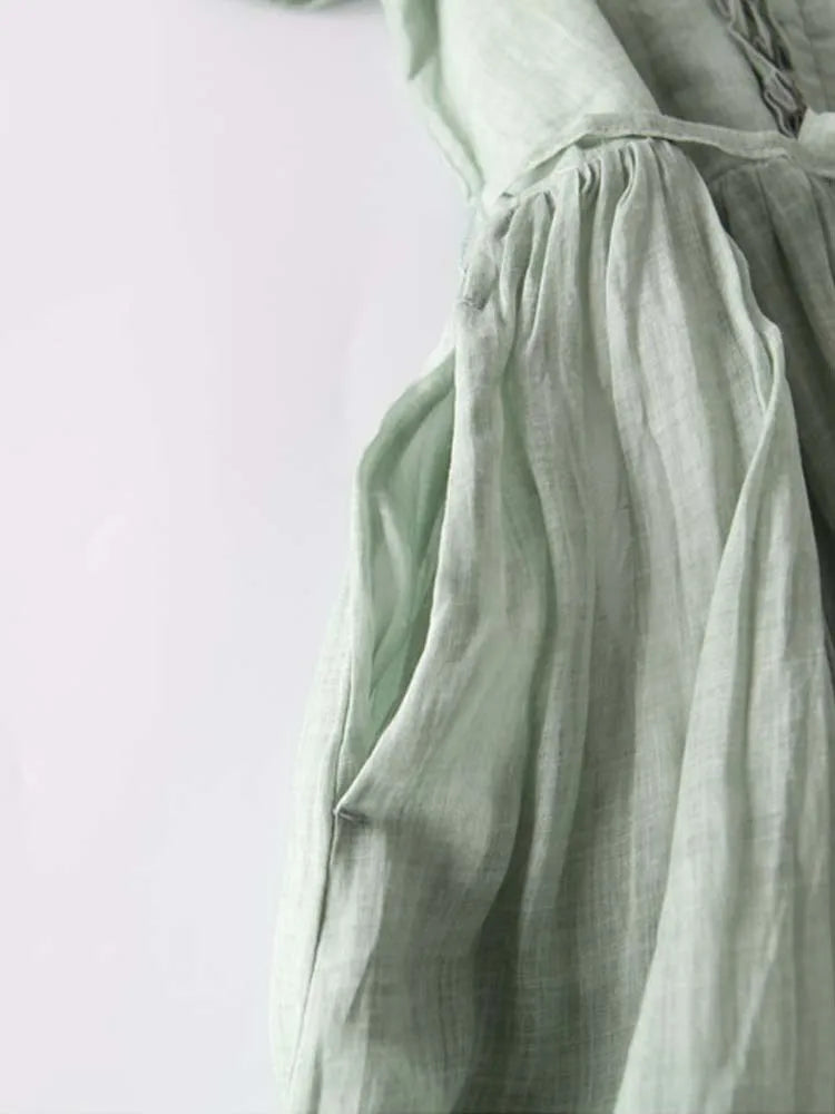 Arya - Robe taille haute en dentelle rétro pour femmes avec col rond