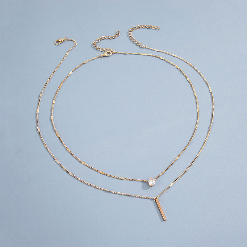 Collier Pendentif Double en Or et Argent
