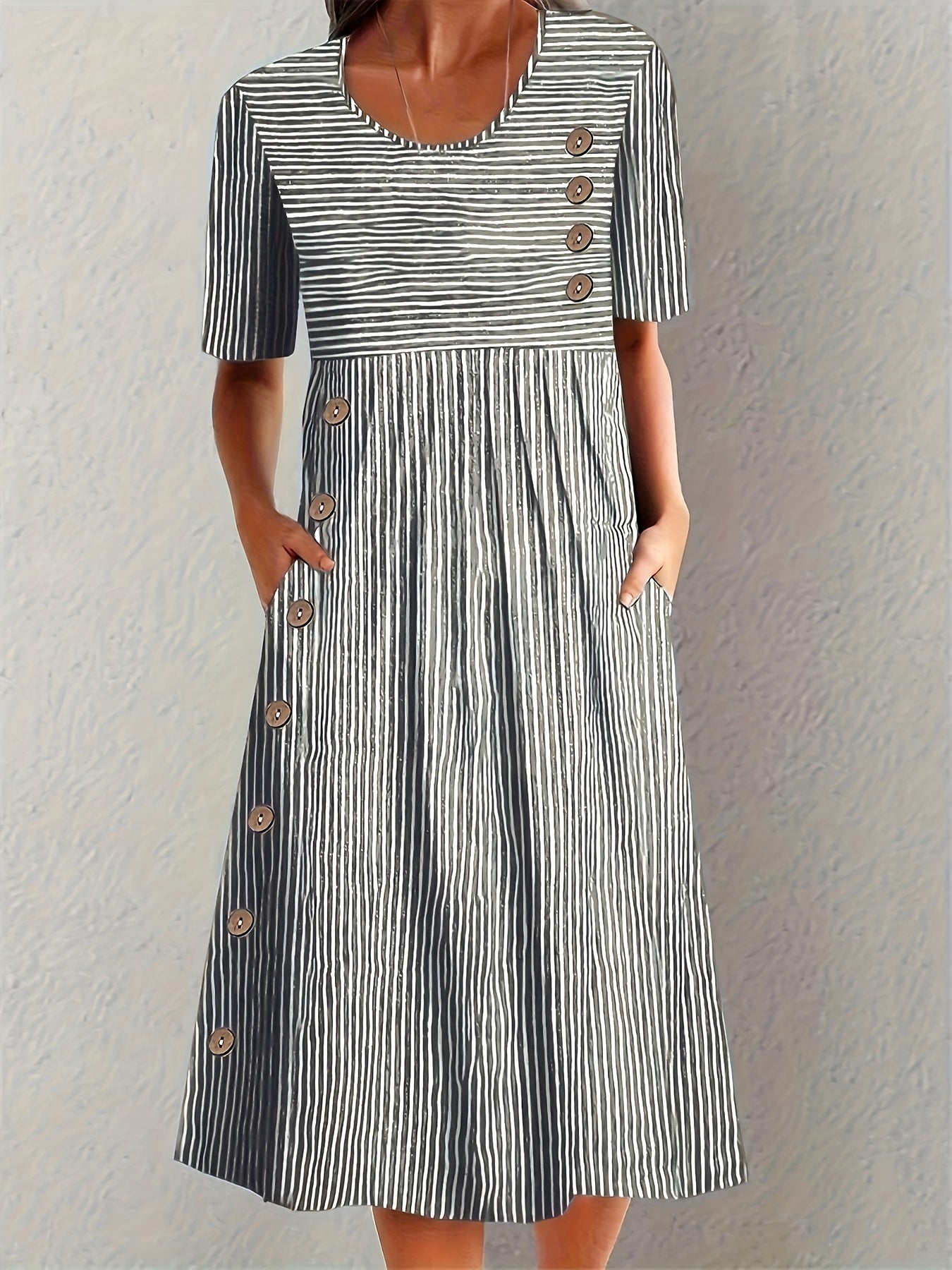 Sofia™ - ROBE D'ÉTÉ RAYÉE AVEC UNE SILHOUETTE FLATTEUSE