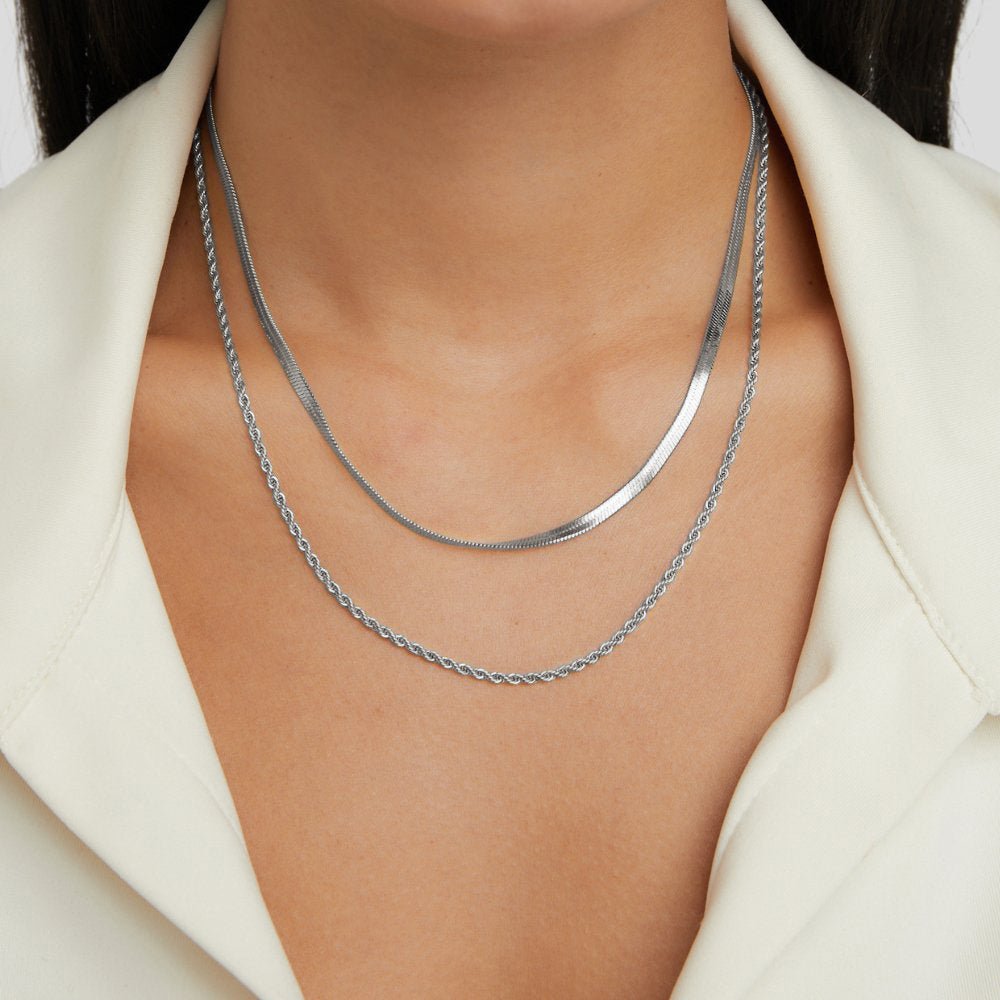 Collier Superposé en Argent - Modèle Alexandra