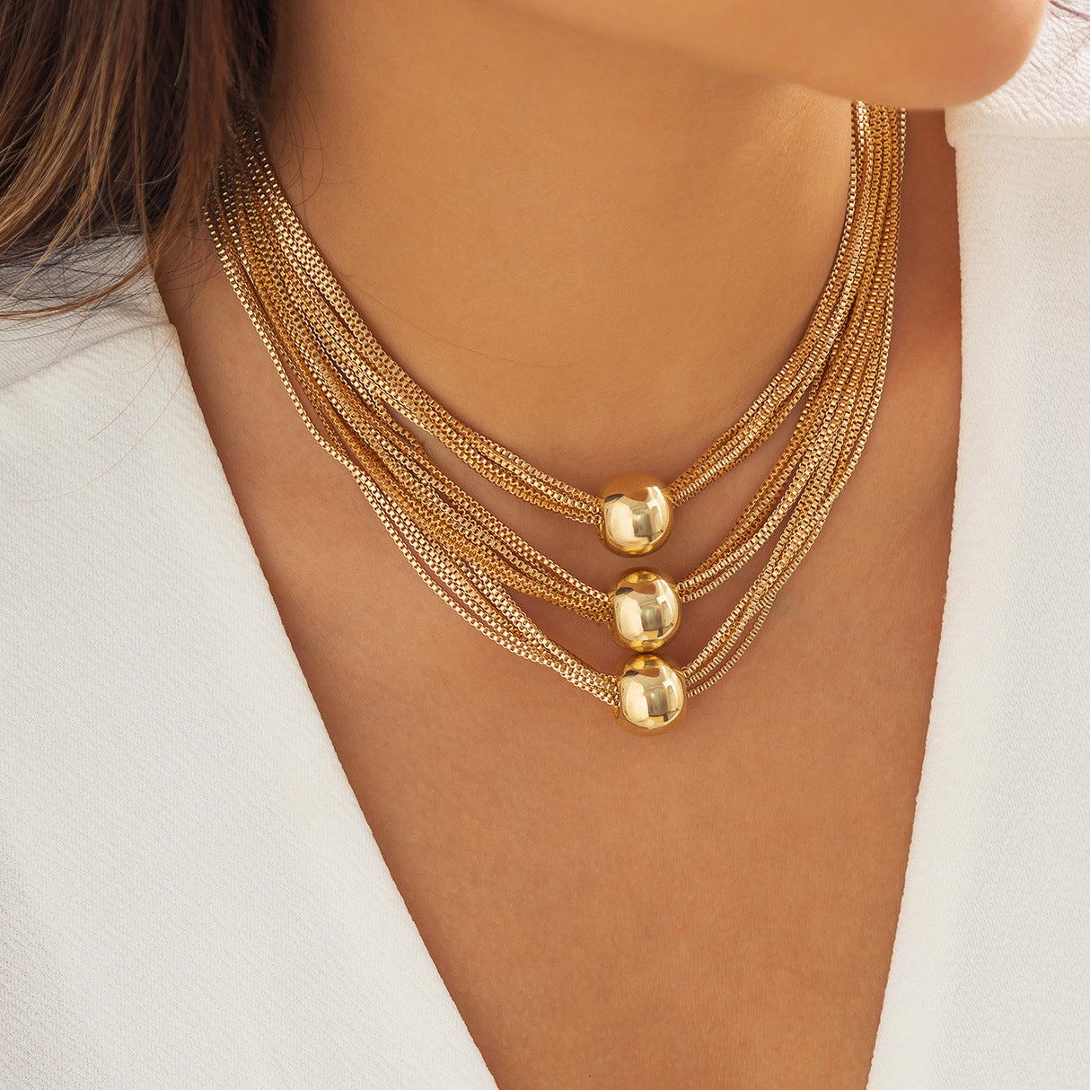 Collier Pendentif Boule en Or