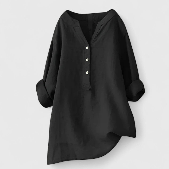 Larienne | Elegant Button-Front Linen Shirt