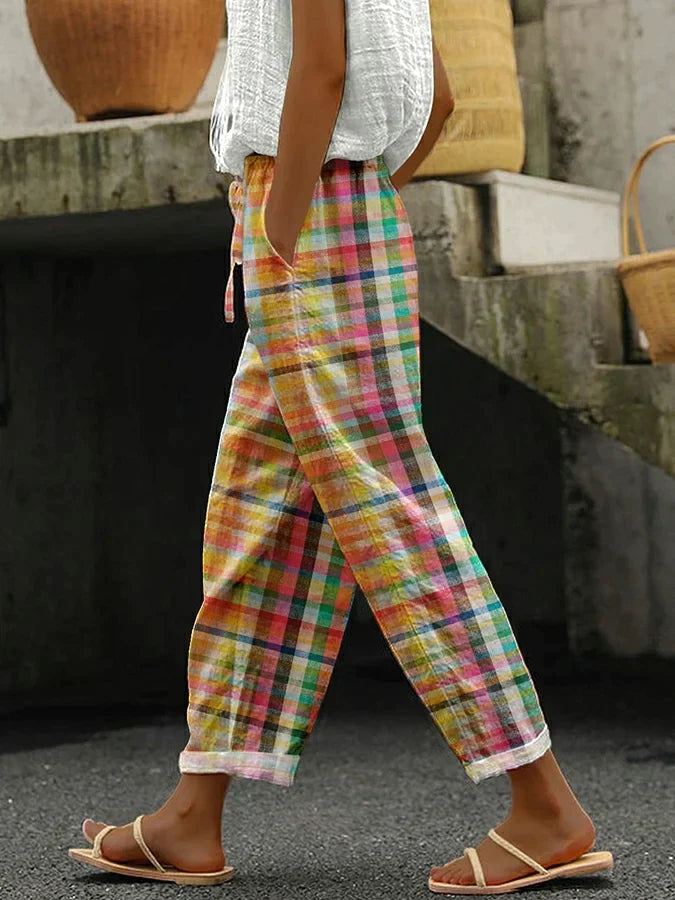 MICHELLE™ - PANTALONS À CARREAUX CONFORTABLES AVEC COUPE DÉCONTRACTÉE