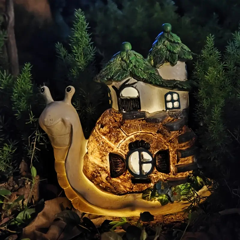Lampe de Jardin Maison Escargot Solaire