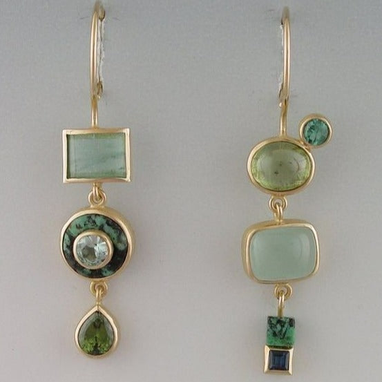 Boucles d'oreilles vintage vertes