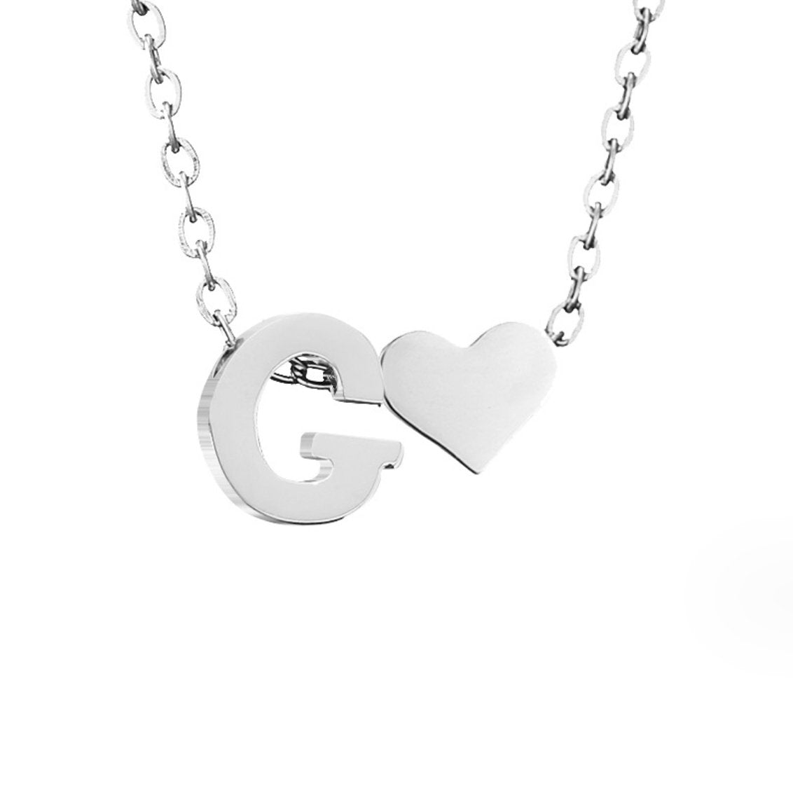 Collier en Argent 'Amour Éternel' avec Initiale