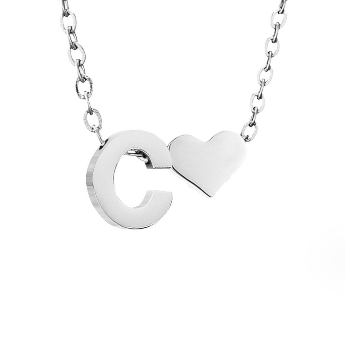 Collier en Argent 'Amour Éternel' avec Initiale