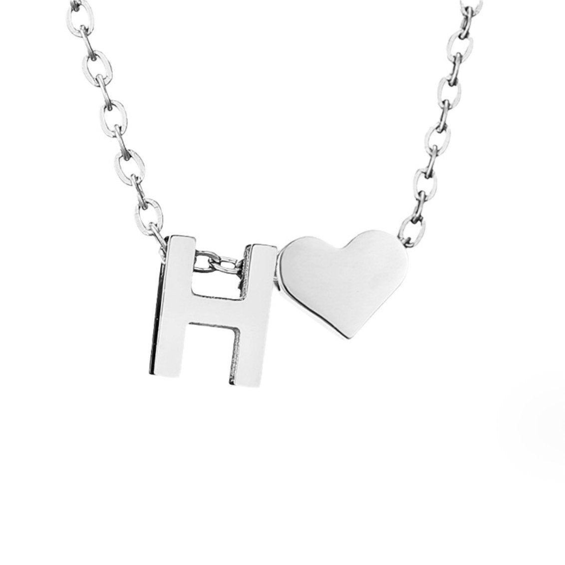 Collier en Argent 'Amour Éternel' avec Initiale