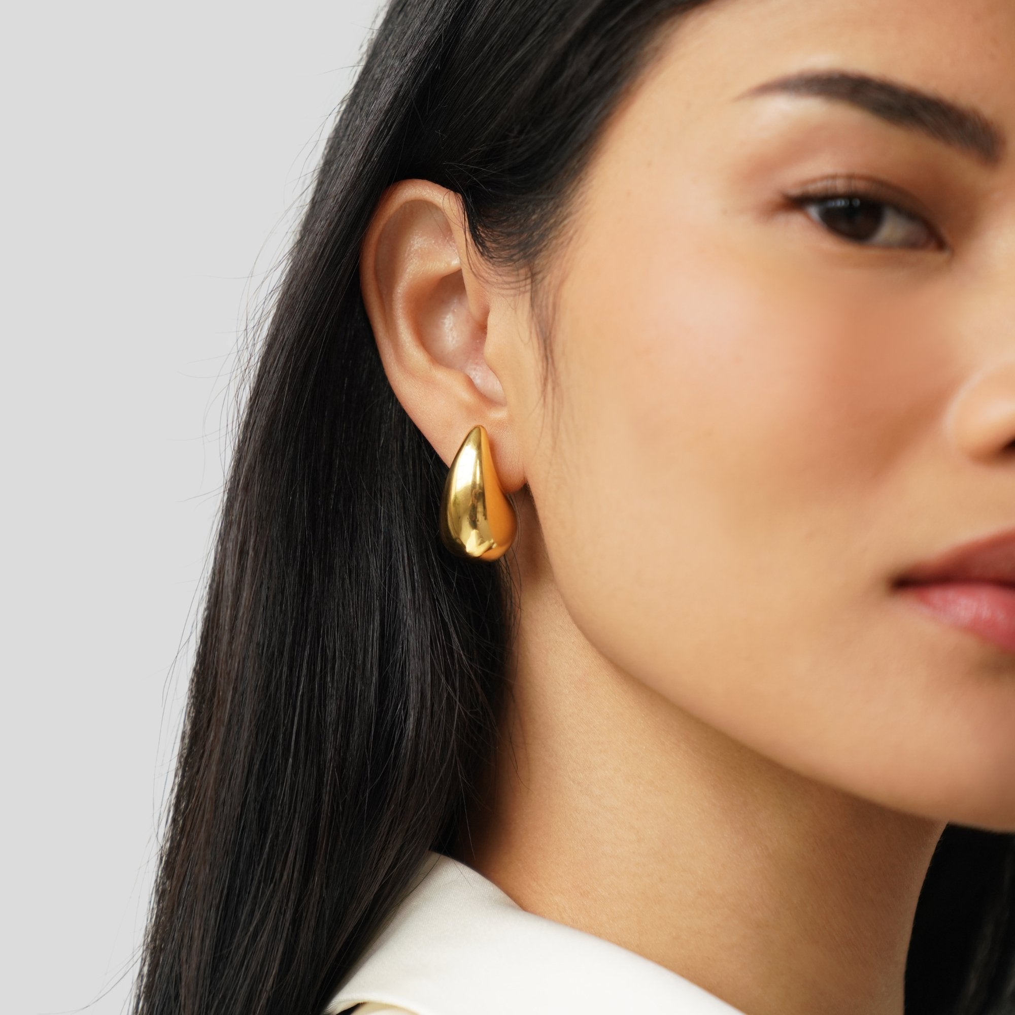 Boucles d'oreilles en forme de goutte d'or Ame