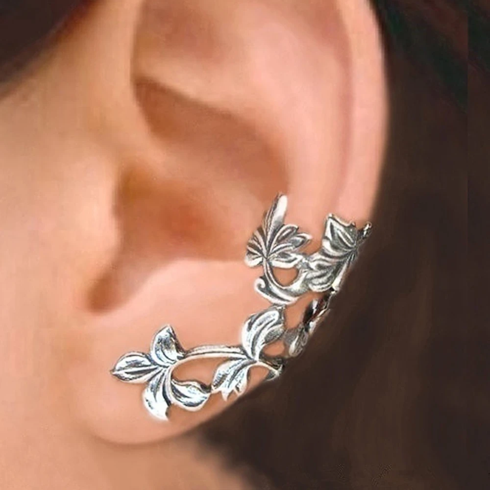 Boucles d'oreilles en feuille vintage