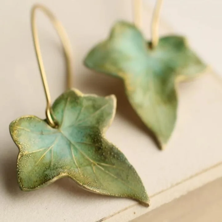 Élégance - Boucles d'oreilles Vintage en Feuille