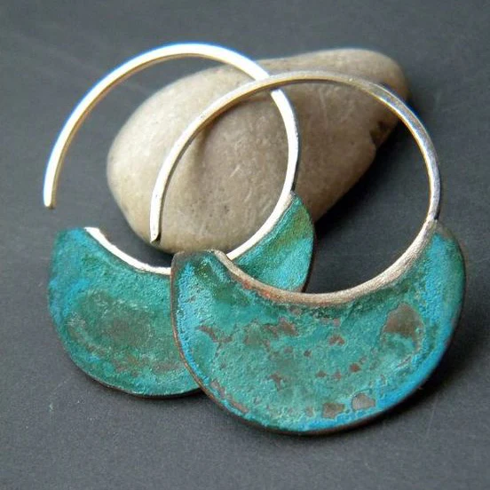 Boucles d'oreilles vintage usées en turquoise