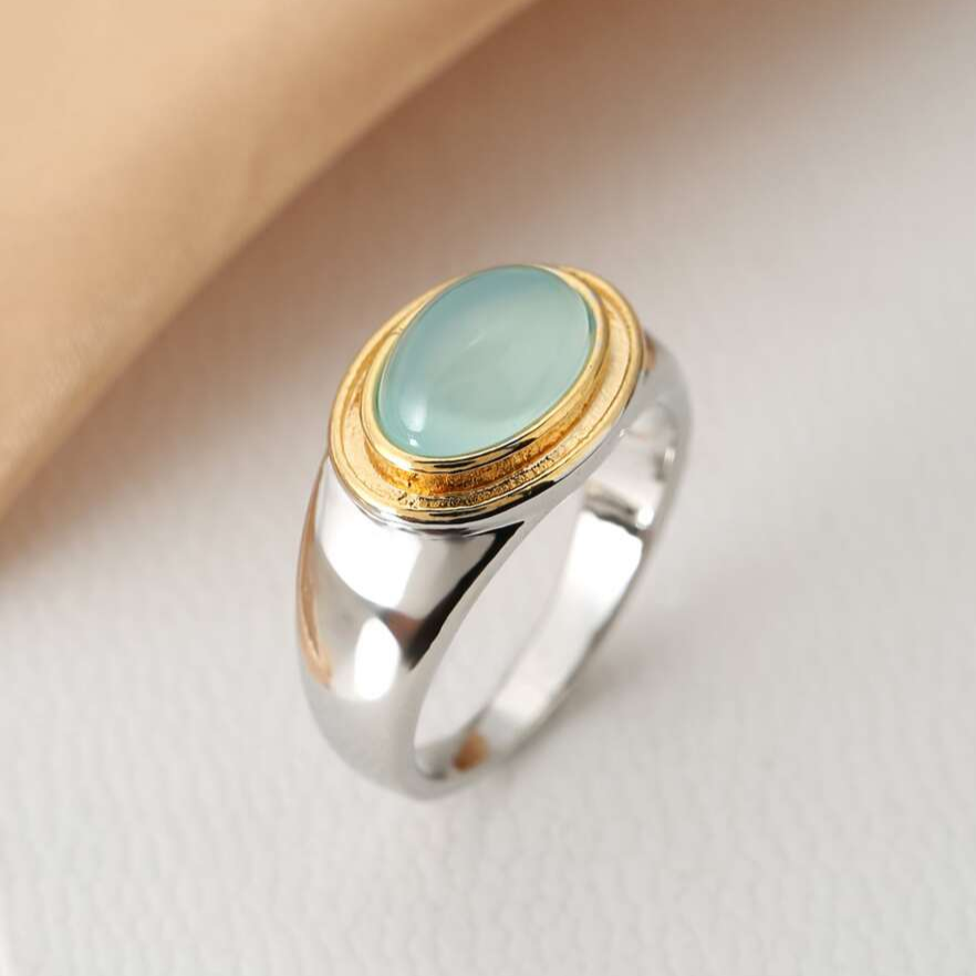 Deep Ocean Green Moonstone Ring