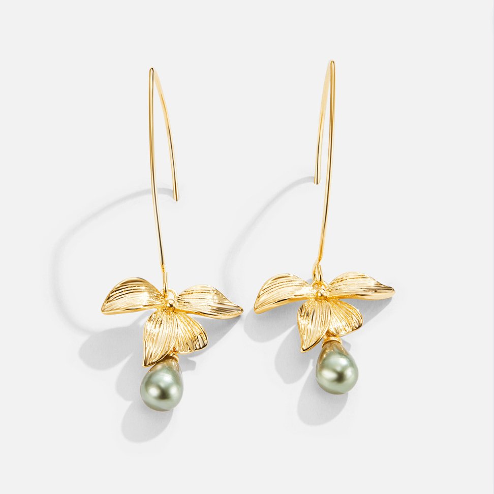 Boucles d'oreilles en perles de jade et en pétales