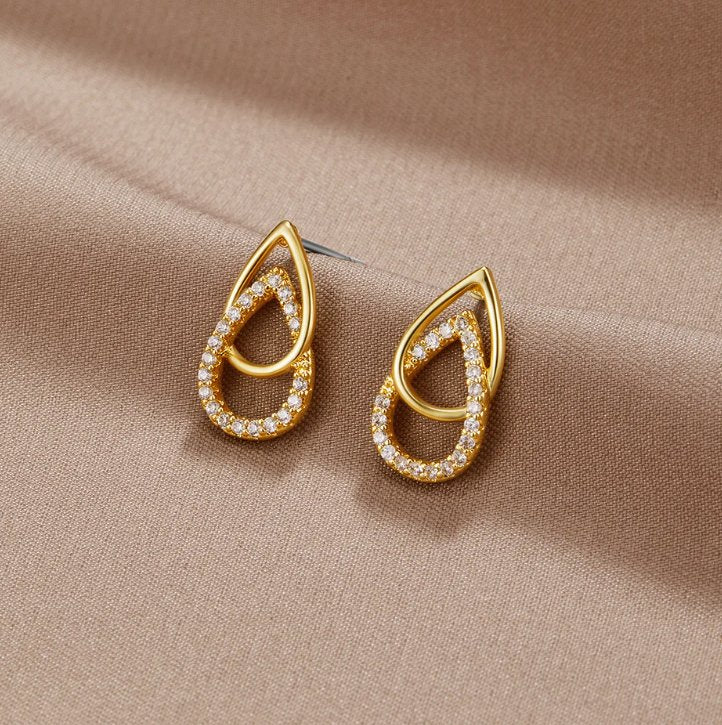 Boucles d'oreilles Lin en forme de goutte