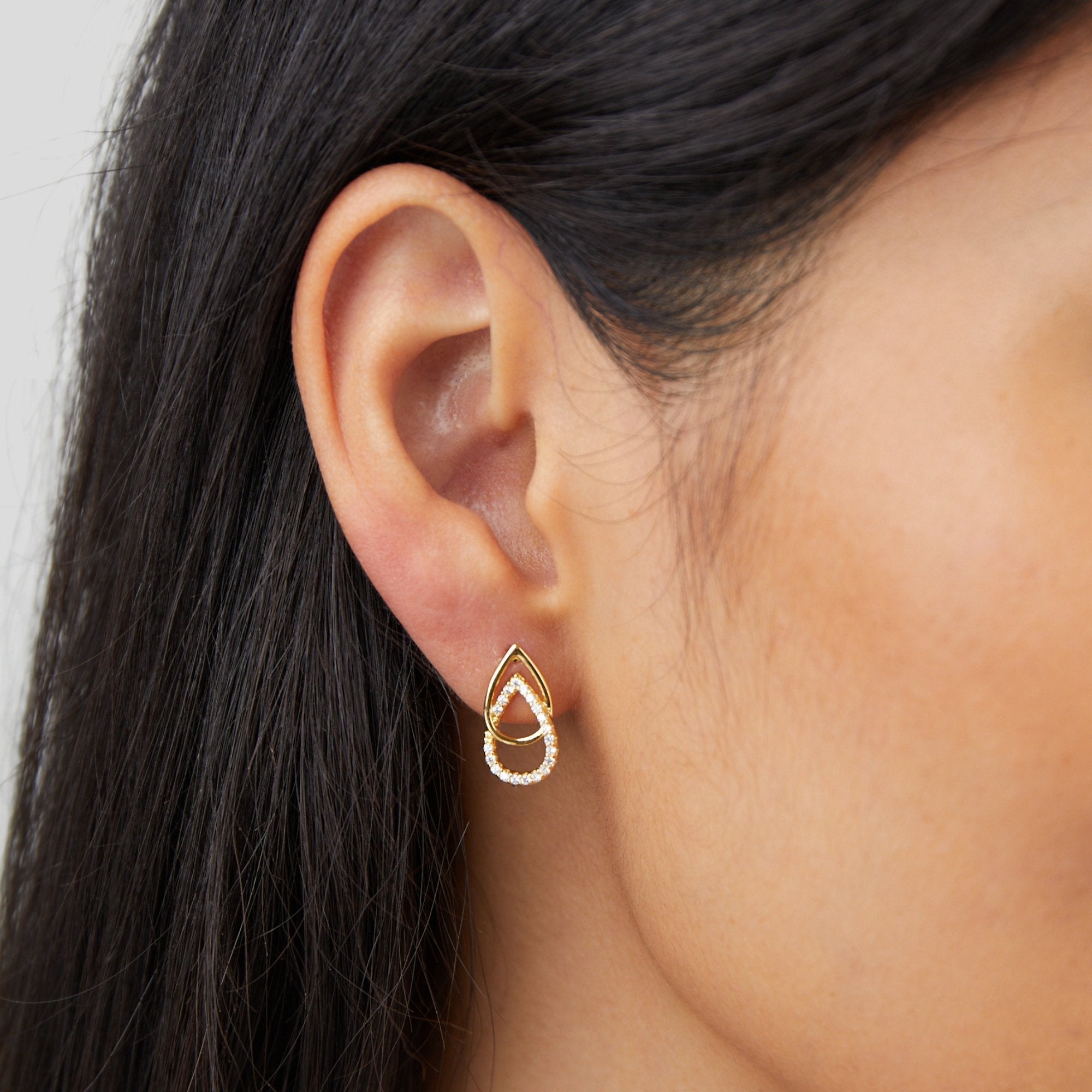 Boucles d'oreilles Lin en forme de goutte