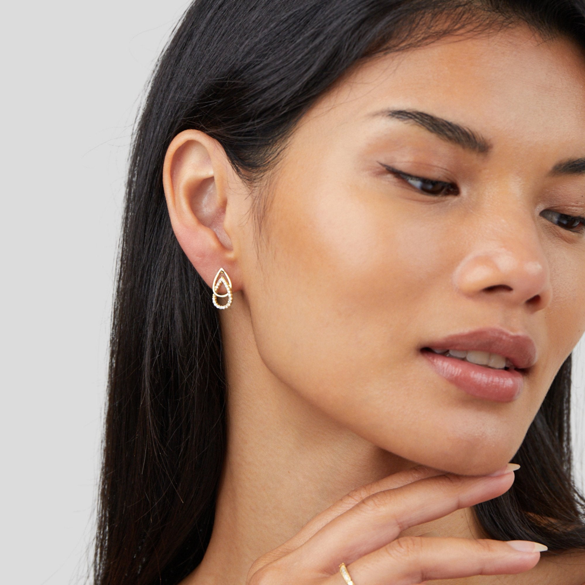 Boucles d'oreilles Lin en forme de goutte