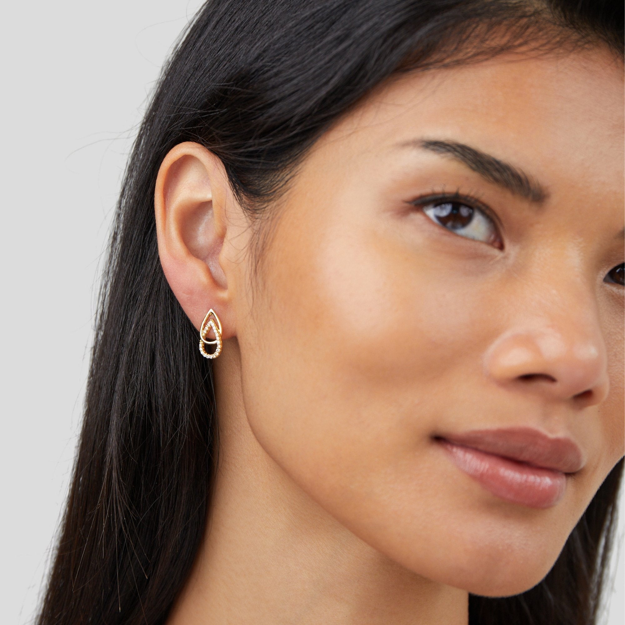 Boucles d'oreilles Lin en forme de goutte