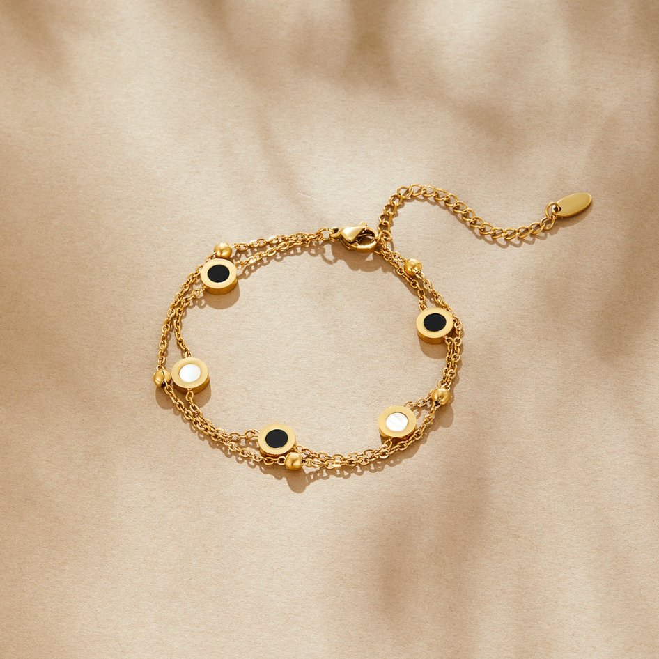 Bracelet en Onyx et Pierre Claire