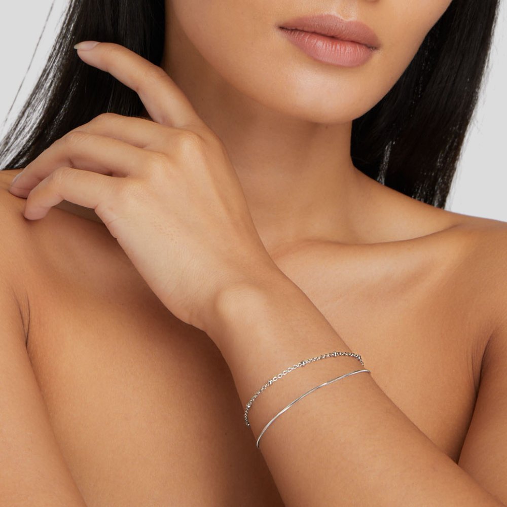 Bracelet Empilé en Argent Pia