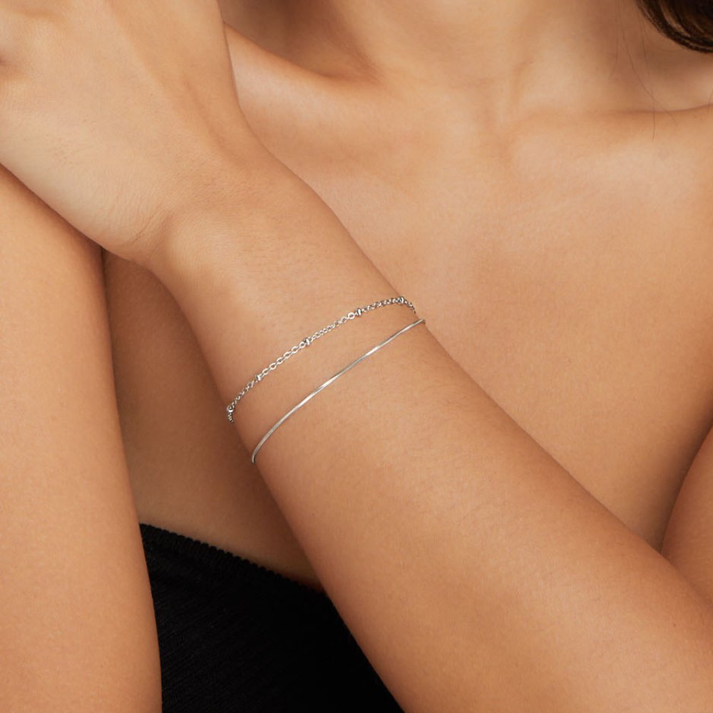 Bracelet Empilé en Argent Pia