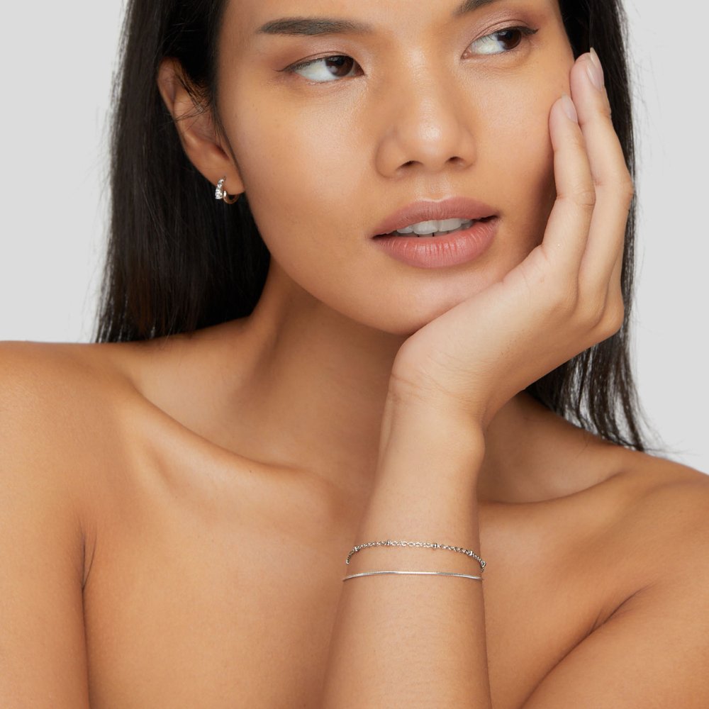 Bracelet Empilé en Argent Pia