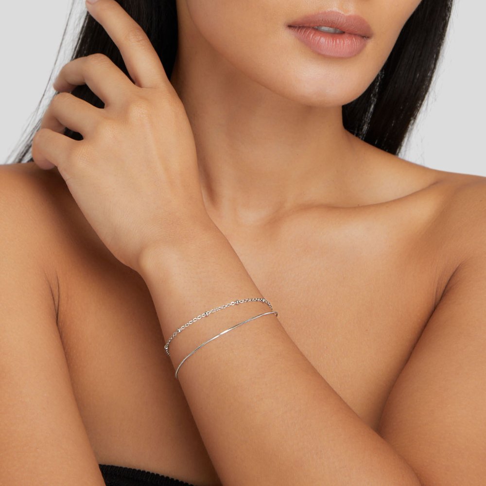 Bracelet Empilé en Argent Pia