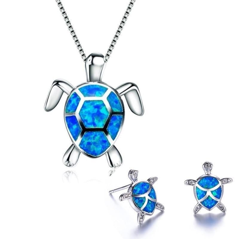 Ensemble de Bijoux Tortue de Mer Opale