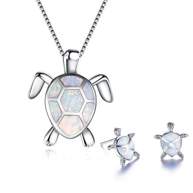 Ensemble de Bijoux Tortue de Mer Opale