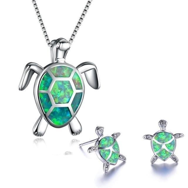 Ensemble de Bijoux Tortue de Mer Opale