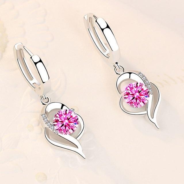 Boucles d'oreilles florales avec zirconia