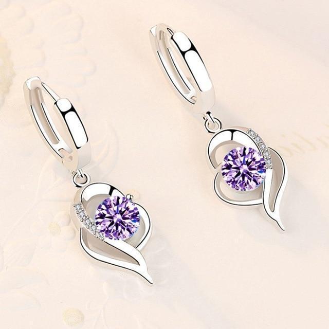 Boucles d'oreilles florales avec zirconia