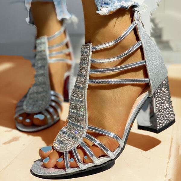 MADELINE | SANDALES À TALON OUVERT EN STRASS