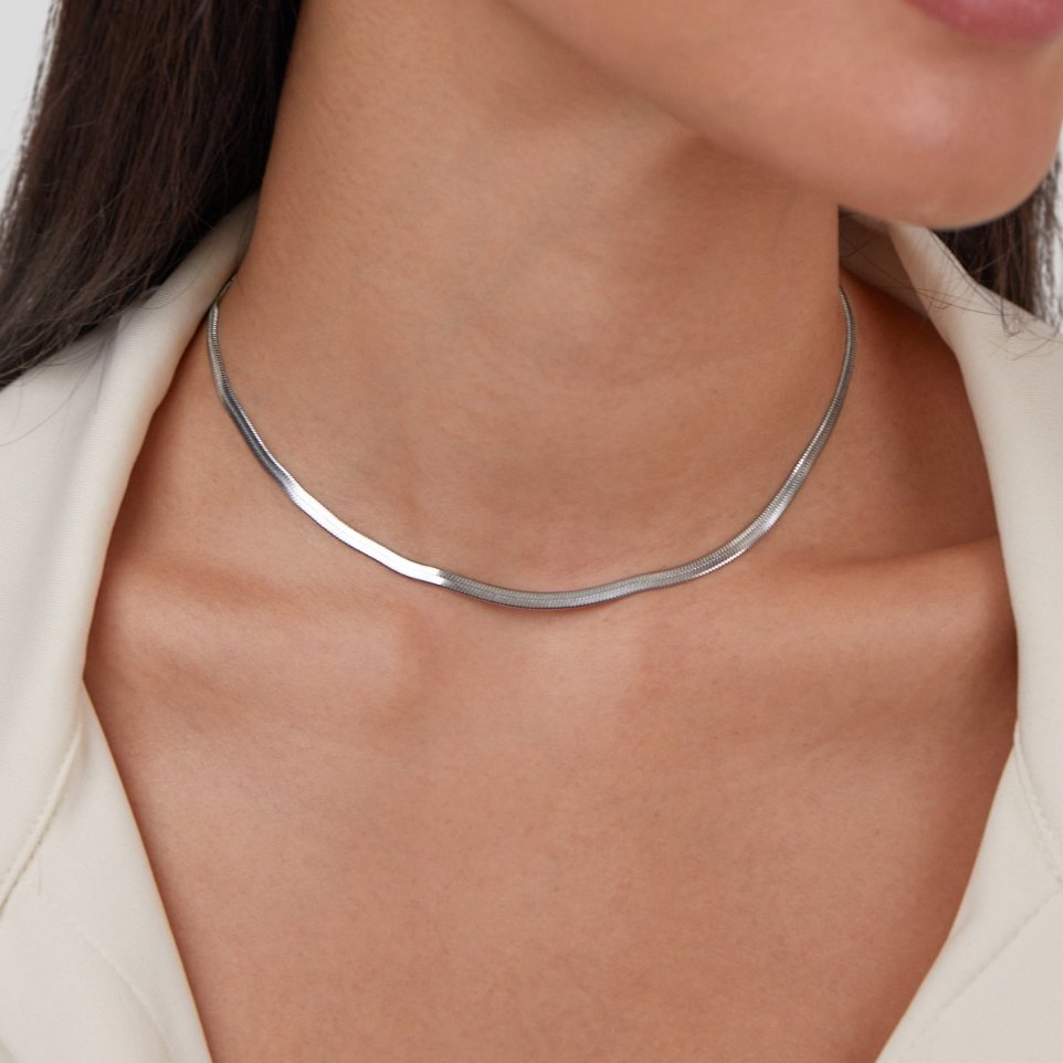 Collier en Chaîne Serpent Argent Sarya
