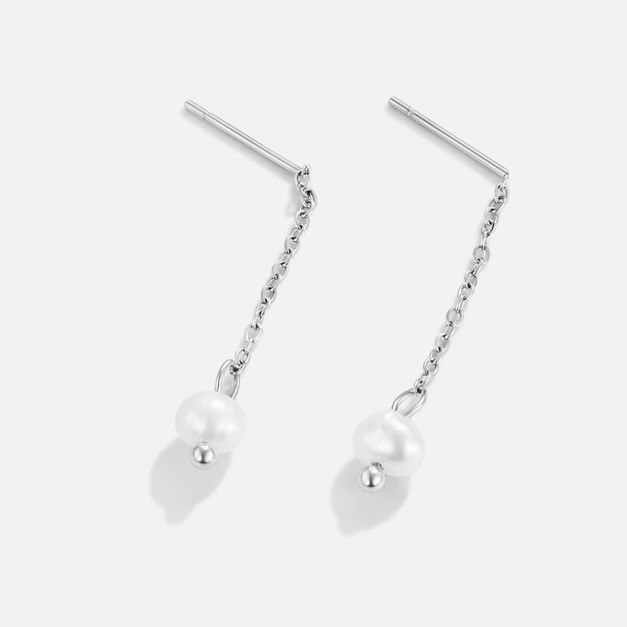 Boucles d'oreilles goutte en perles Maria argentées