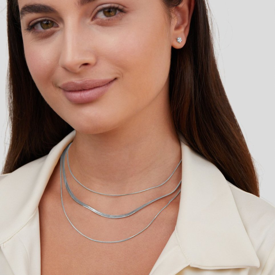 Collier en Chaîne Multi-Couches Argenté