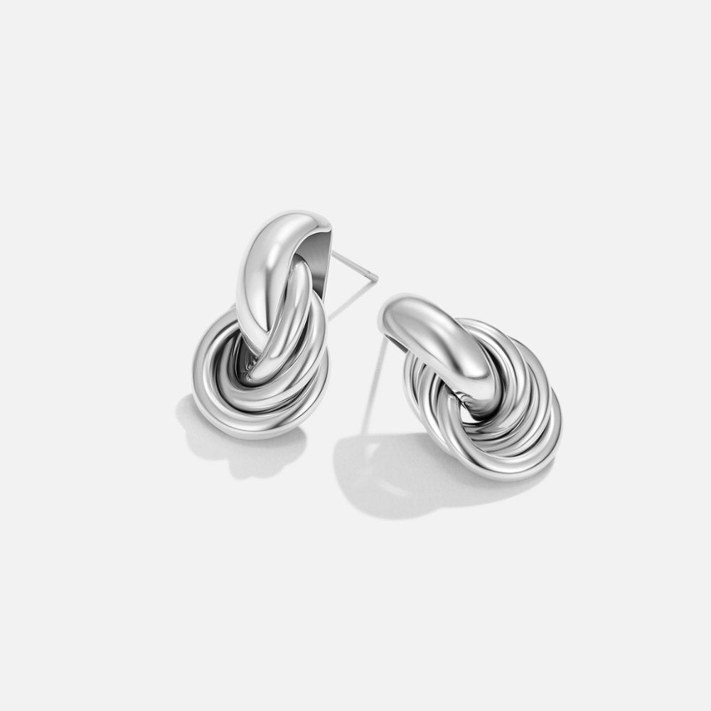 Boucles d'oreilles créoles en argent tressé Sofia