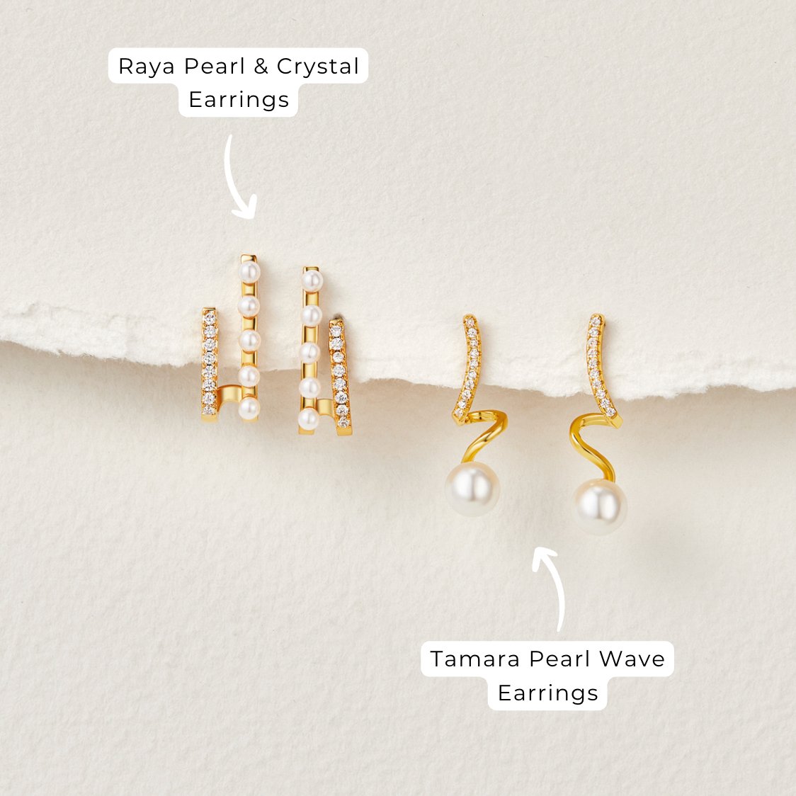 Boucles d'oreilles Tam Pearl Wave