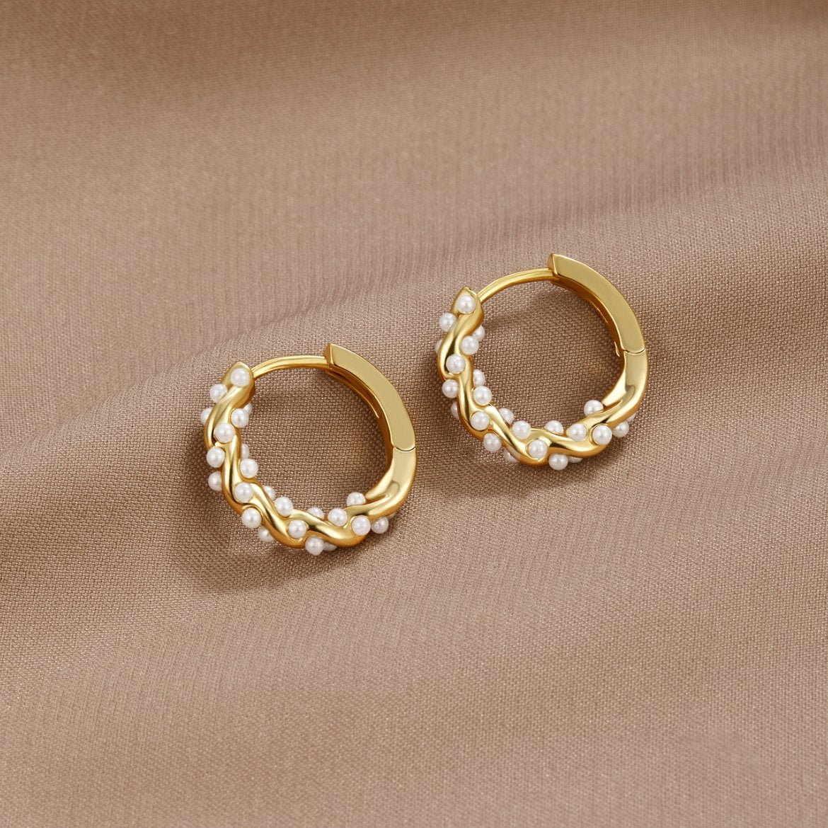 Boucles d'oreilles créoles en perles Vale