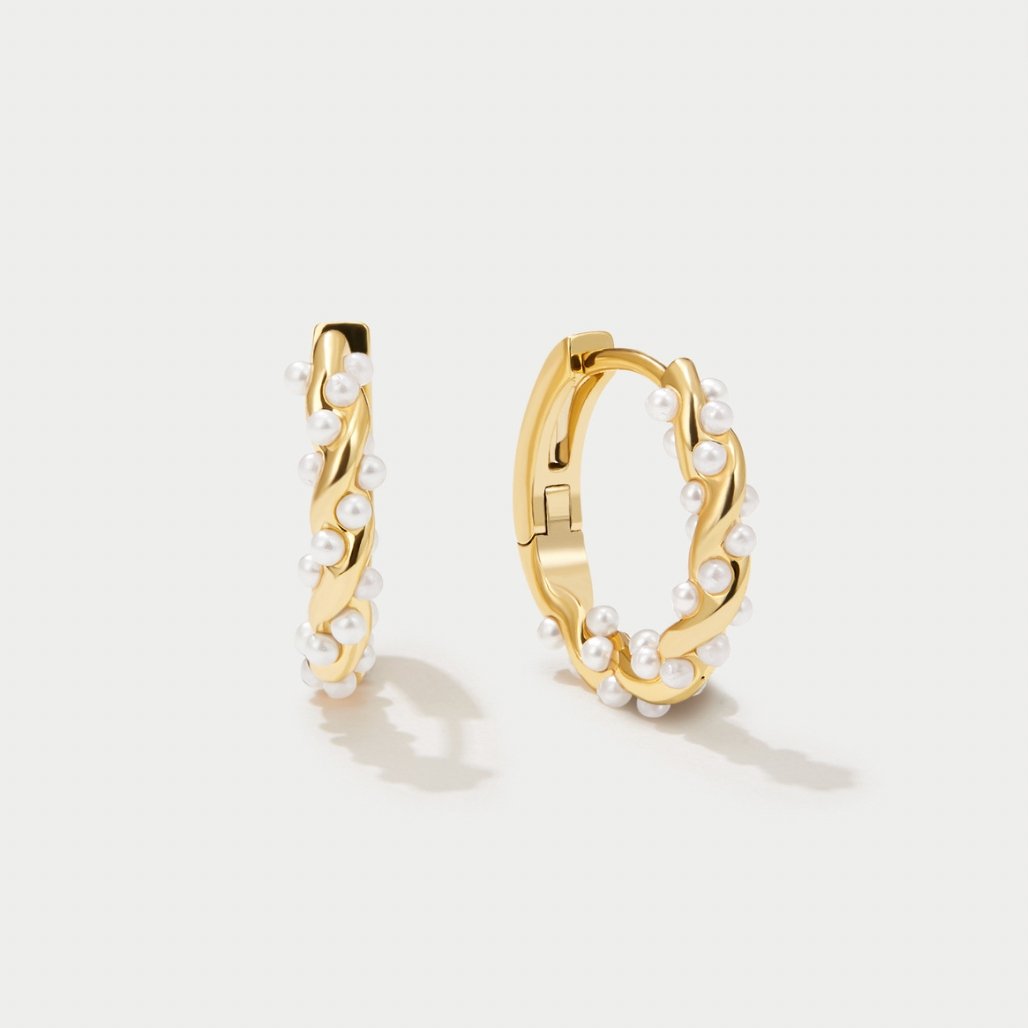 Boucles d'oreilles créoles en perles Vale