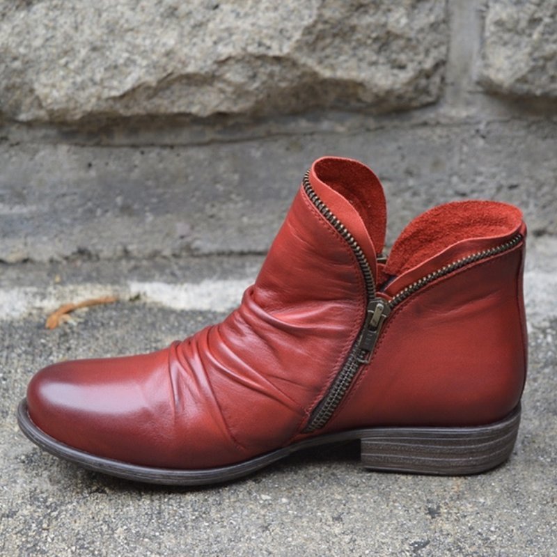 Victoria™ – Bottes en cuir avec fermeture éclair pratique