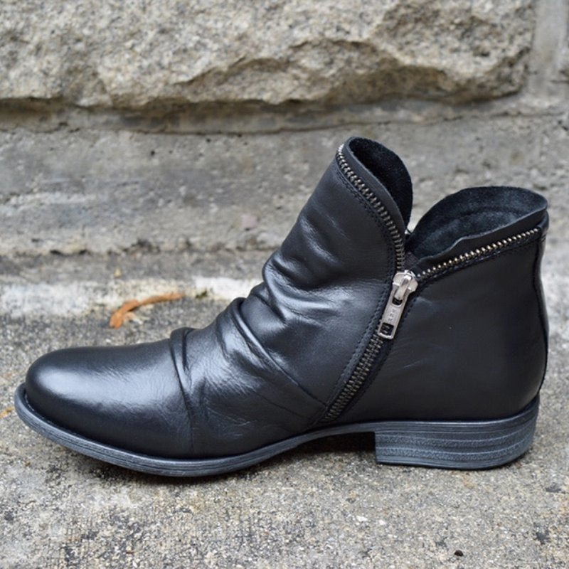 Victoria™ – Bottes en cuir avec fermeture éclair pratique