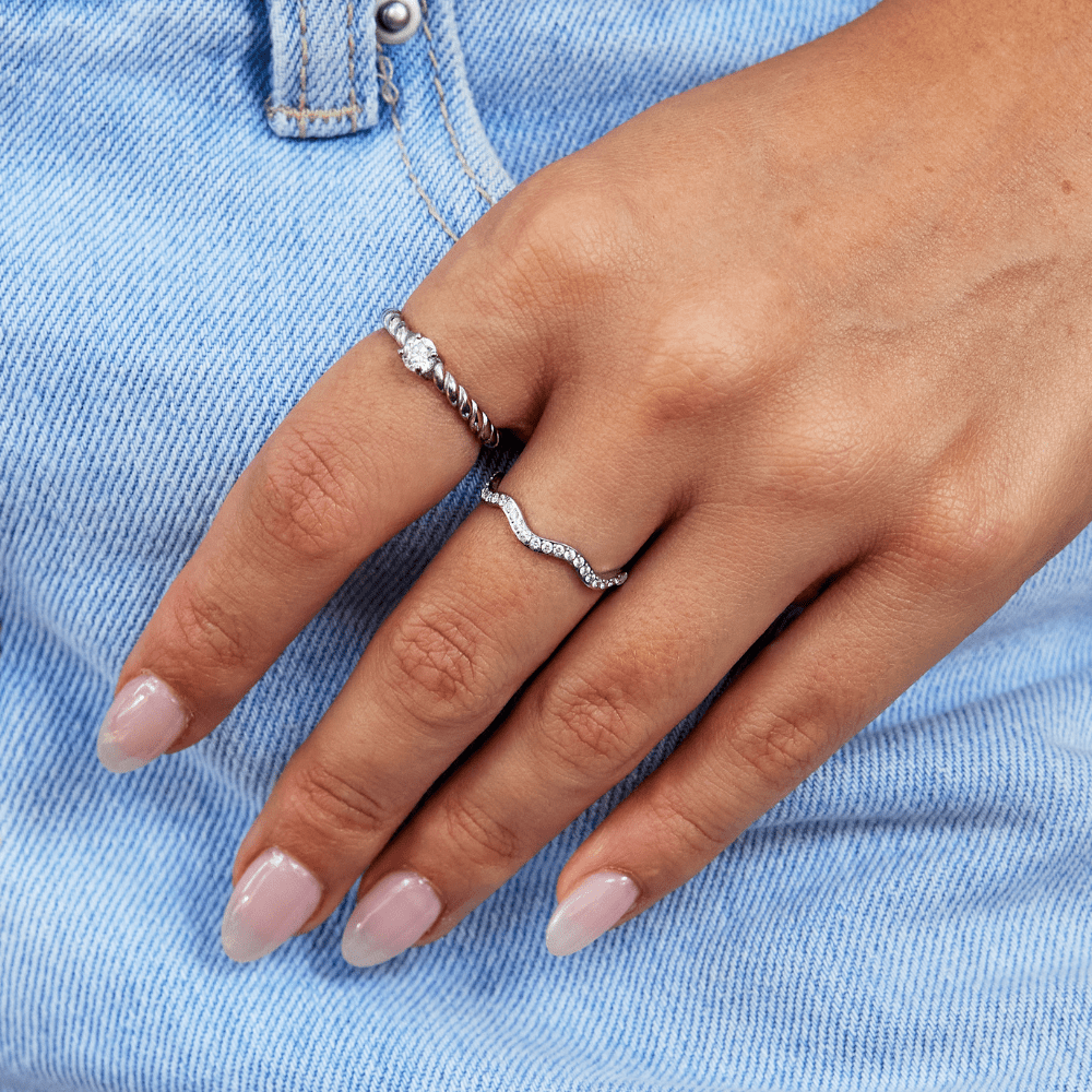 Anneau Zenya en Argent et Cristal